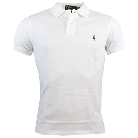 Polo by Ralph Lauren The Mesh Shirt in solid white with navy logo, Large - Picture 3 of 11